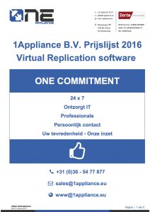 1AP Virtual Replication prijslijst
